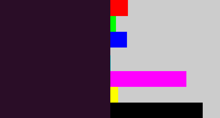 Hex color #2a0d27 - very dark purple