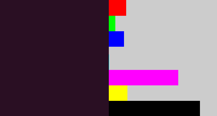 Hex color #2a0f23 - very dark purple