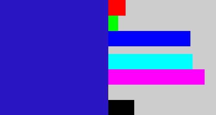 Hex color #2a16c3 - indigo blue