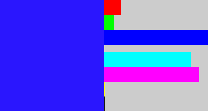 Hex color #2a16fe - light royal blue