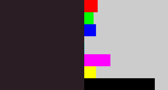 Hex color #2a1d24 - dark