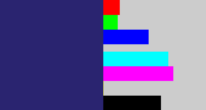 Hex color #2a2470 - dark slate blue