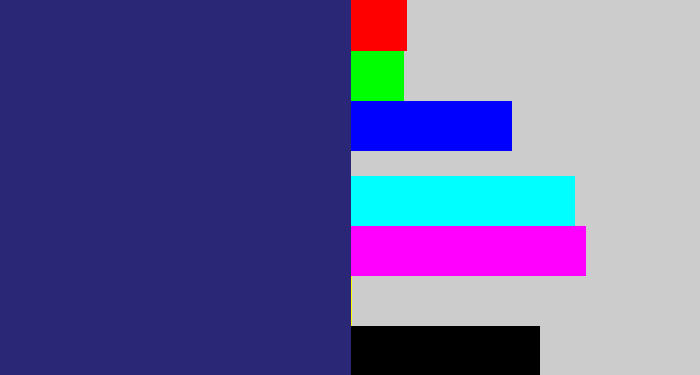 Hex color #2a2776 - dark slate blue