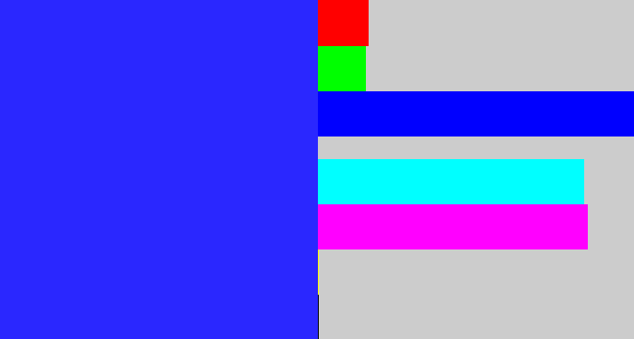 Hex color #2a27ff - light royal blue
