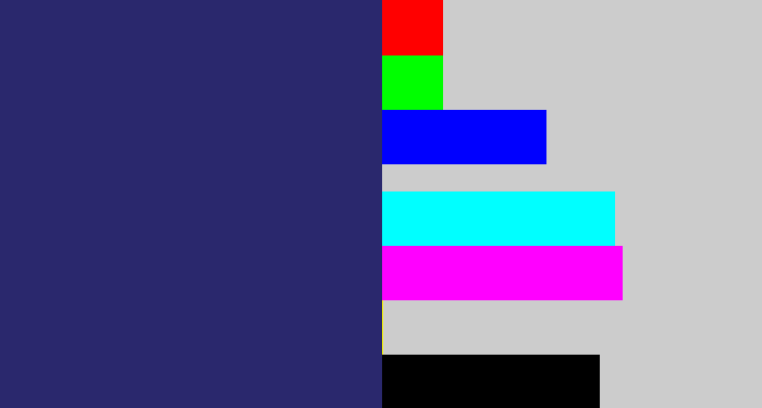 Hex color #2a286d - dark slate blue