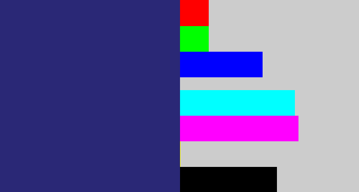 Hex color #2a2876 - dark slate blue