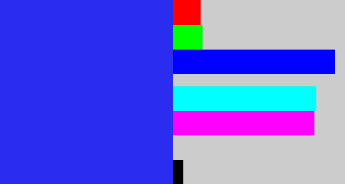 Hex color #2a2cf0 - light royal blue