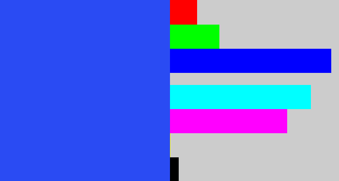 Hex color #2a4bf3 - azul