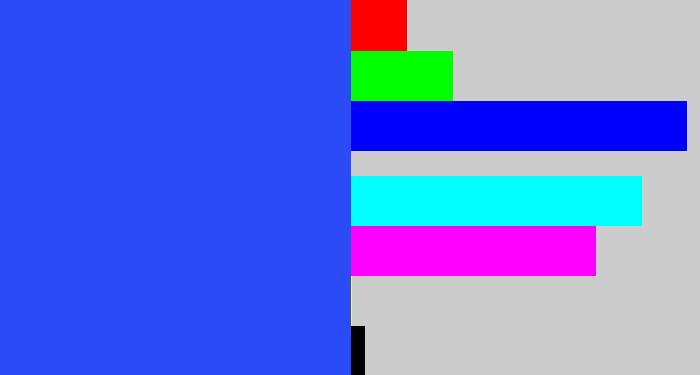 Hex color #2a4bf6 - azul