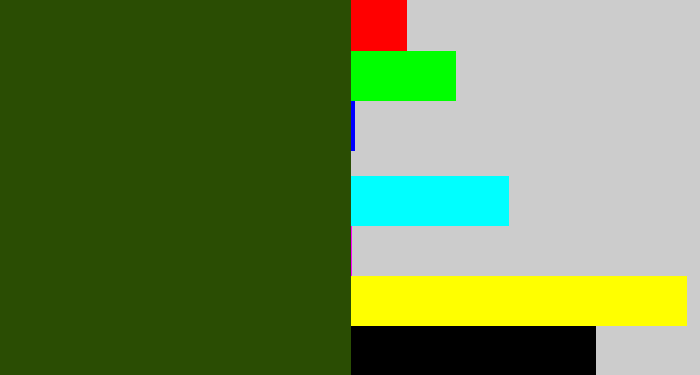 Hex color #2a4d03 - navy green