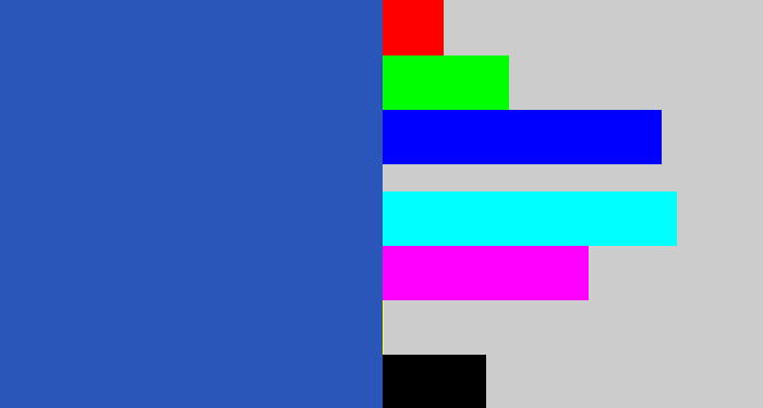 Hex color #2a55b9 - mid blue