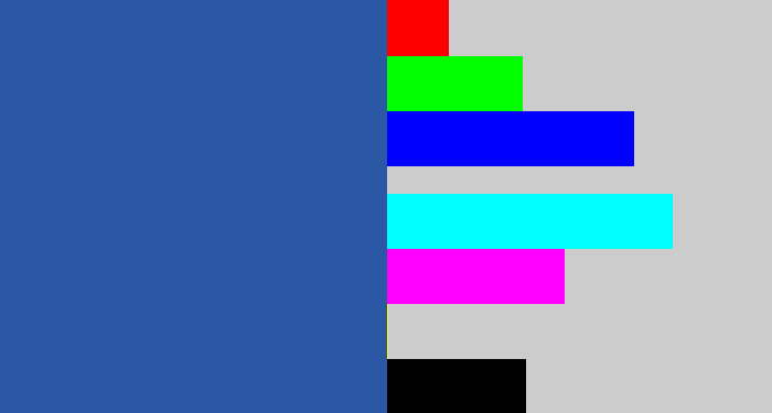 Hex color #2a58a4 - mid blue