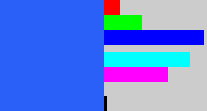 Hex color #2a5ff8 - azul