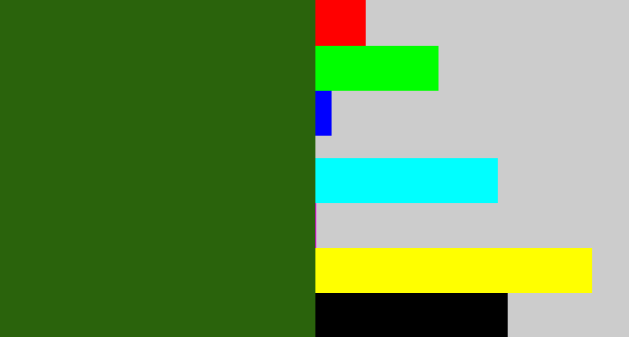 Hex color #2a630c - navy green