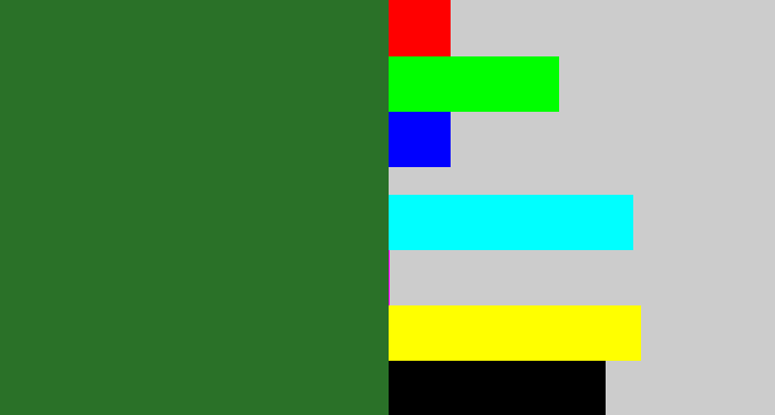 Hex color #2a7128 - darkish green