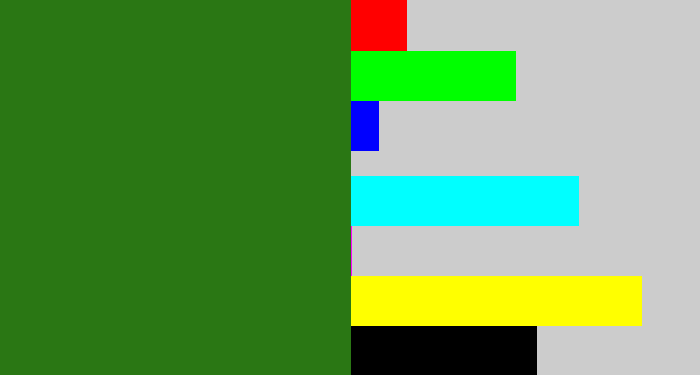 Hex color #2a7714 - tree green