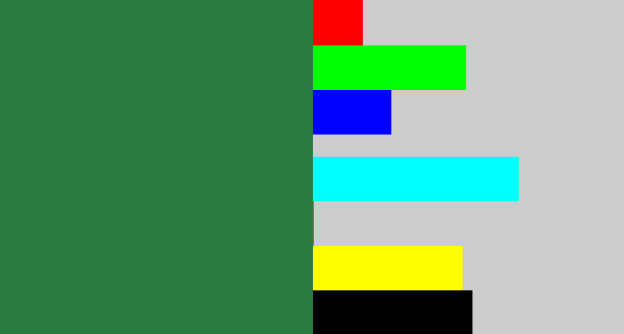 Hex color #2a7c41 - darkish green