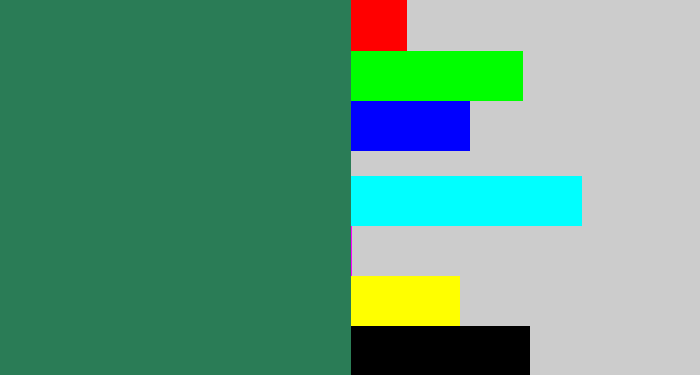 Hex color #2a7c56 - dark green blue