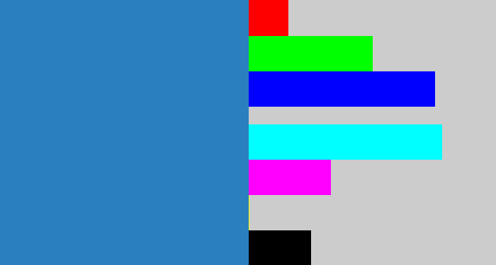 Hex color #2a7fbe - bluish