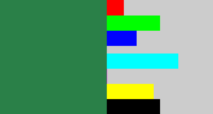 Hex color #2a8048 - darkish green