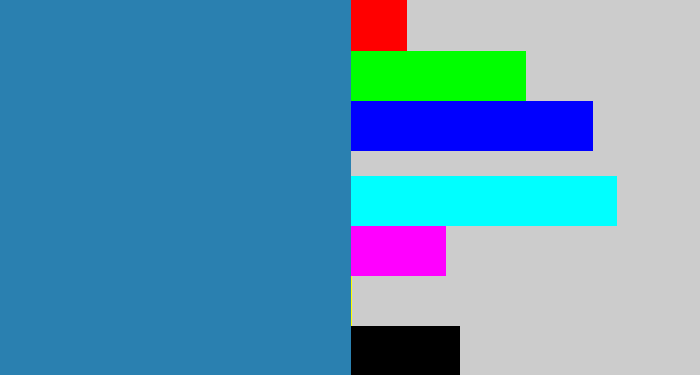 Hex color #2a80b0 - bluish