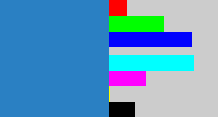 Hex color #2a80c3 - bluish