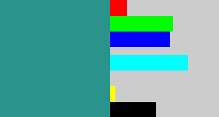 Hex color #2a938b - sea