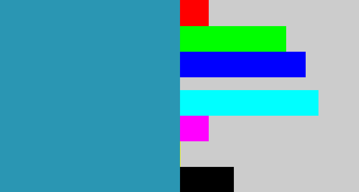 Hex color #2a96b3 - bluish