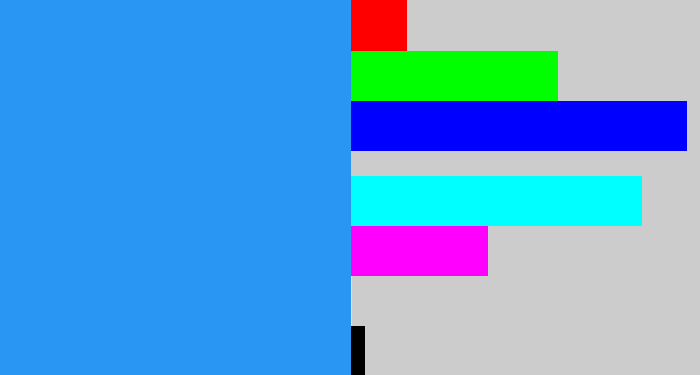 Hex color #2a96f4 - dodger blue