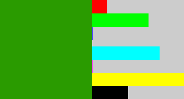 Hex color #2a9b00 - grassy green
