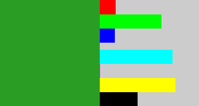 Hex color #2a9d25 - green