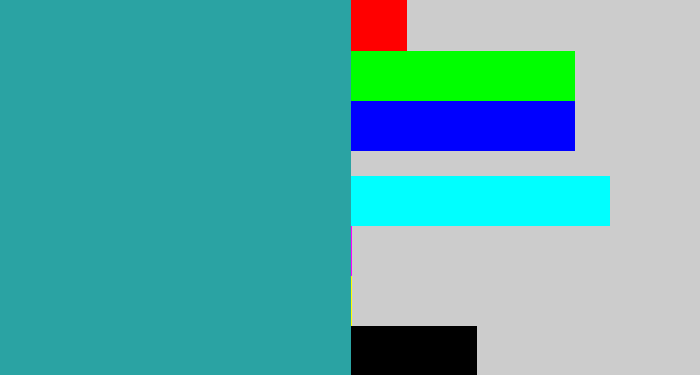 Hex color #2aa3a3 - tealish