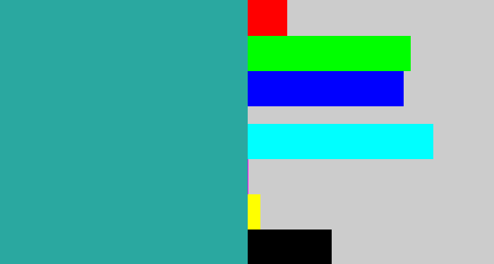 Hex color #2aa8a0 - tealish