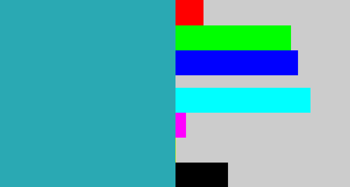 Hex color #2aa9b3 - tealish