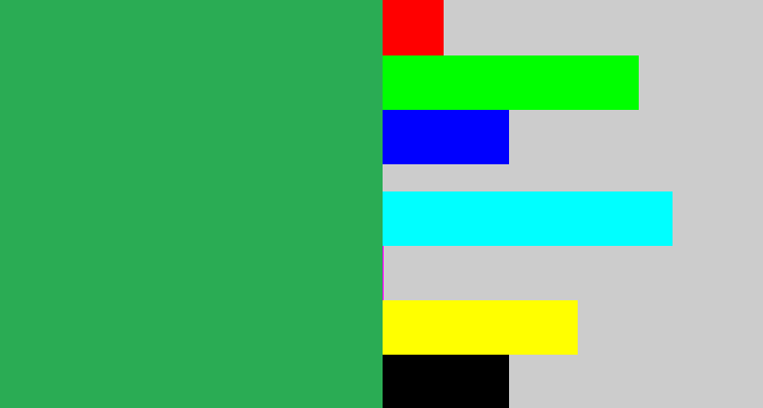 Hex color #2aac54 - medium green
