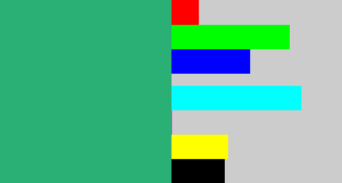 Hex color #2aaf75 - bluey green