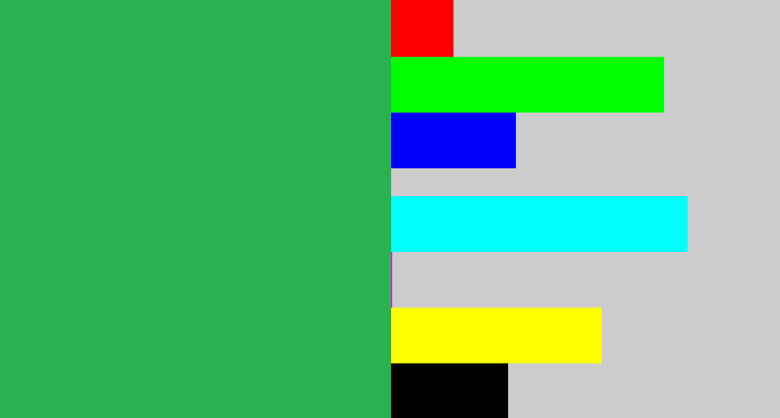 Hex color #2ab251 - medium green