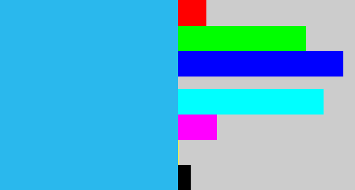 Hex color #2ab8ed - azure