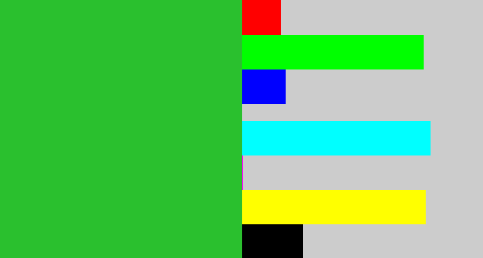 Hex color #2ac02e - green