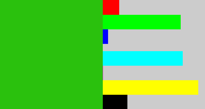 Hex color #2ac10d - green