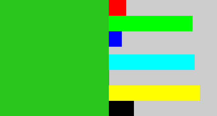 Hex color #2ac51f - green