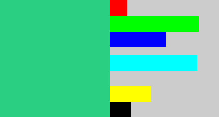 Hex color #2acf81 - greenblue