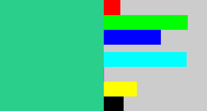 Hex color #2acf8c - greenblue