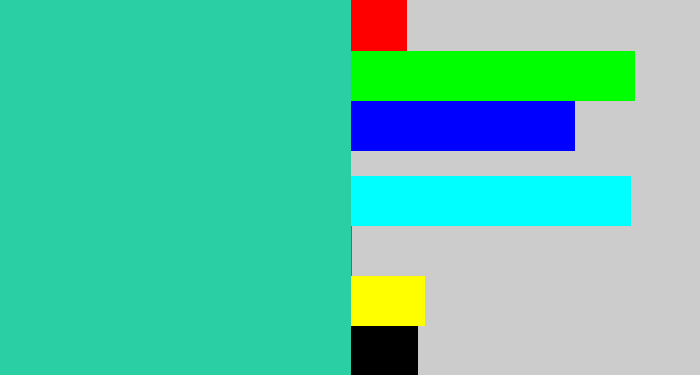 Hex color #2acfa4 - tealish