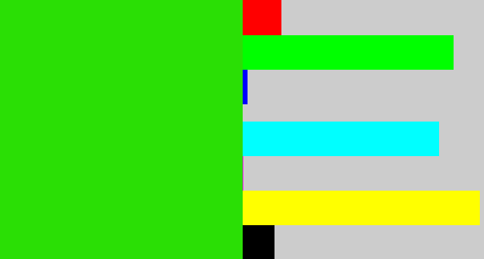 Hex color #2adf05 - vivid green