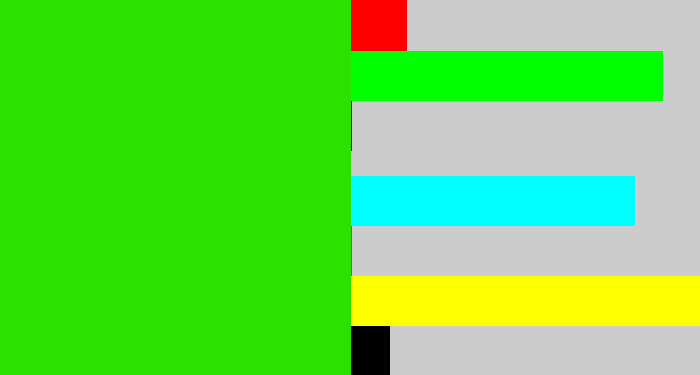 Hex color #2ae200 - vivid green