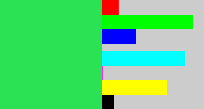 Hex color #2ae254 - bright light green