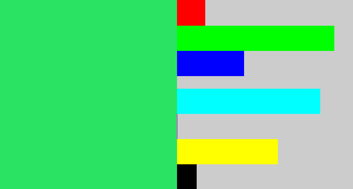 Hex color #2ae362 - bright light green