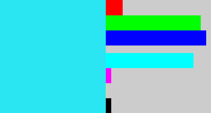 Hex color #2ae5f2 - bright light blue