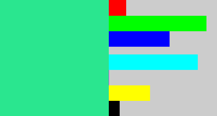 Hex color #2ae68f - weird green